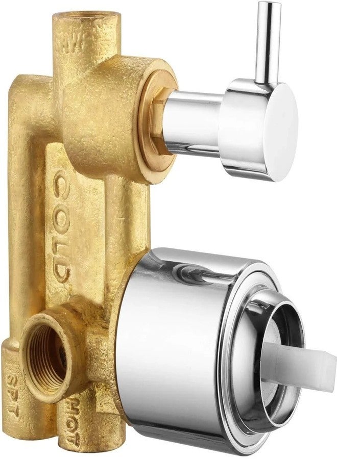 Mocksh Kube Brass Single Lever 3 Inlet / 5 Way Diverter with Exposed Parts Kit Complete Chrome, EXTANT High Flow Diverter Faucet Wall Concealed Diverter Faucet - Image 5